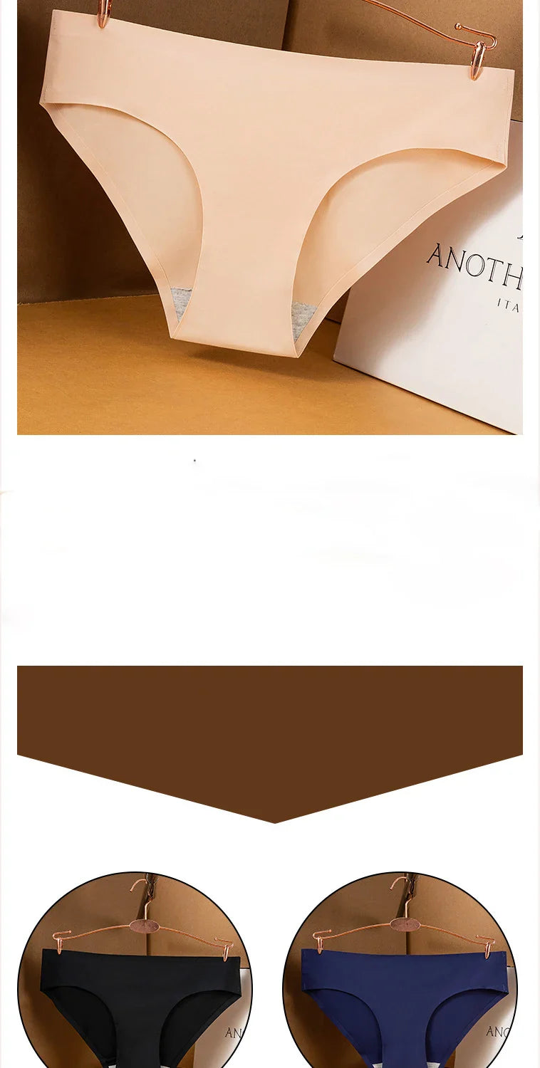 10PCS/Set Seamless women's Comfortable Underwear Silk Satin Breathable