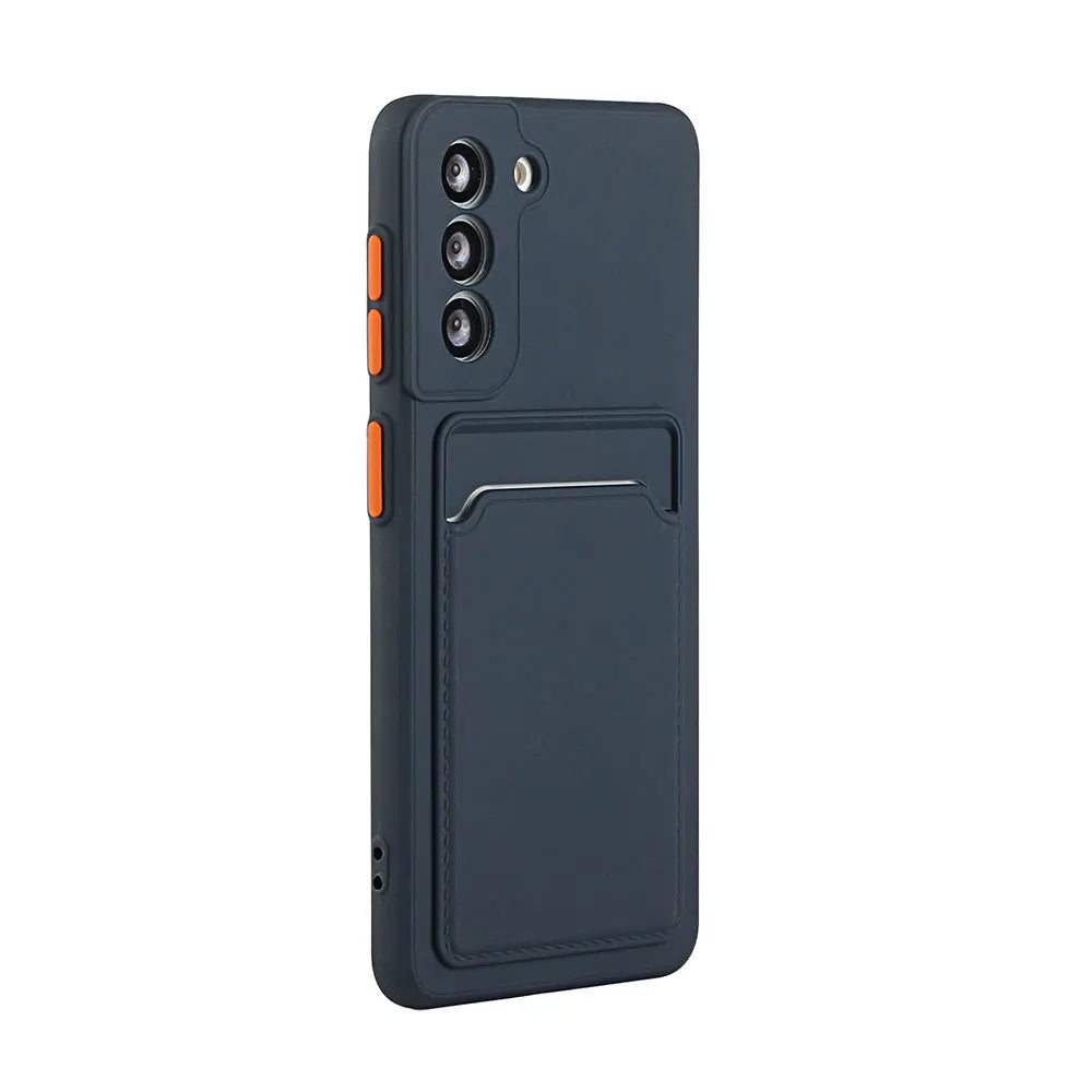 Card Slot Bag Holder Phone Case For Samsung Galaxy S24 S23 S22 S21 S20 Plus FE Note 20 Ultra Bumper Wallet Soft Shockproof Cover