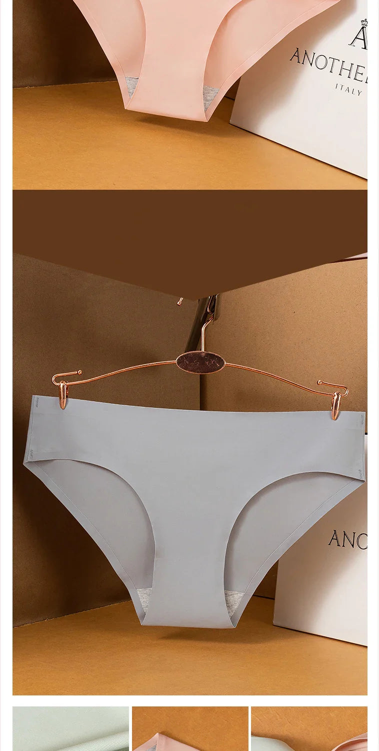 10PCS/Set Seamless women's Comfortable Underwear Silk Satin Breathable