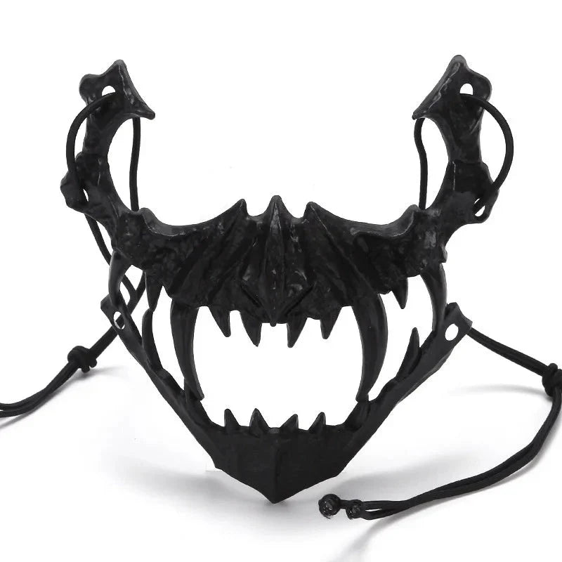Halloween Half-Face Mask - Dragon, Tiger, Tengu, Wolf, and Skull Designs