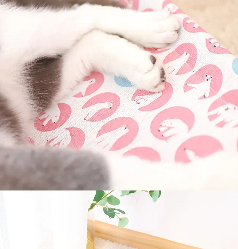 53*48*13cm Summer Elevated Pet Bed Foldable Portable Pet Camping Wooden Detachable Cat Teddy Dog March Bed Cooling Hammock ערסל
