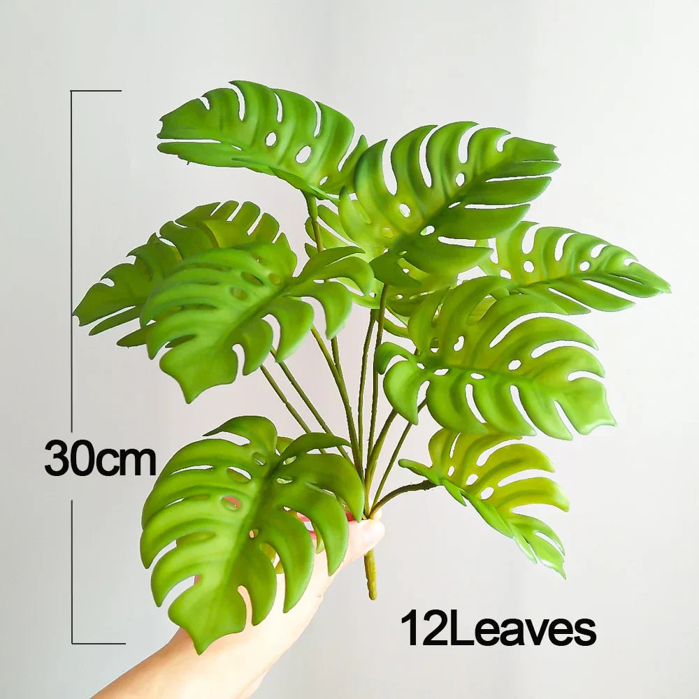 Dlight Decor 43cm Monstera Turtle Leaf Palm Branch for Home and Garden Decor
