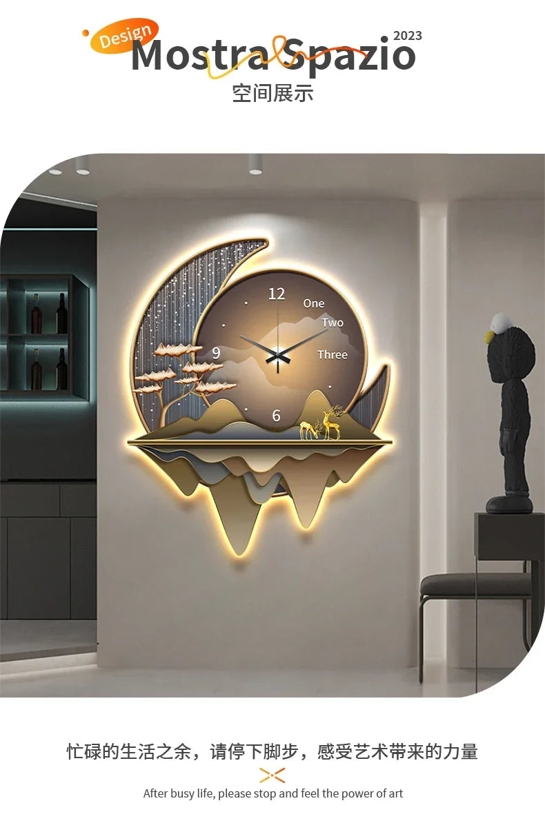 Dlight Decor Clock Wall Light with Luxury Crystal Glow