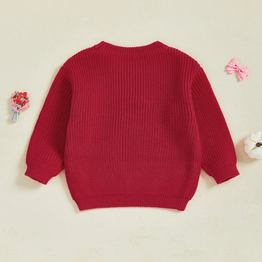 Baby Toddler Kids Girl Halloween Sweater Long Sleeve Round Neck Ghost Flower Embroidery Knit Pullover Top