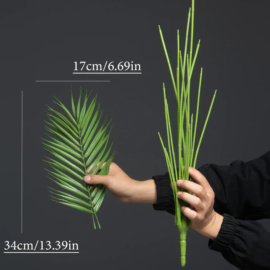 Dlight Decor 88cm Tropical Palm Monstera Plant with 18 Forks for Floor and Event Decor