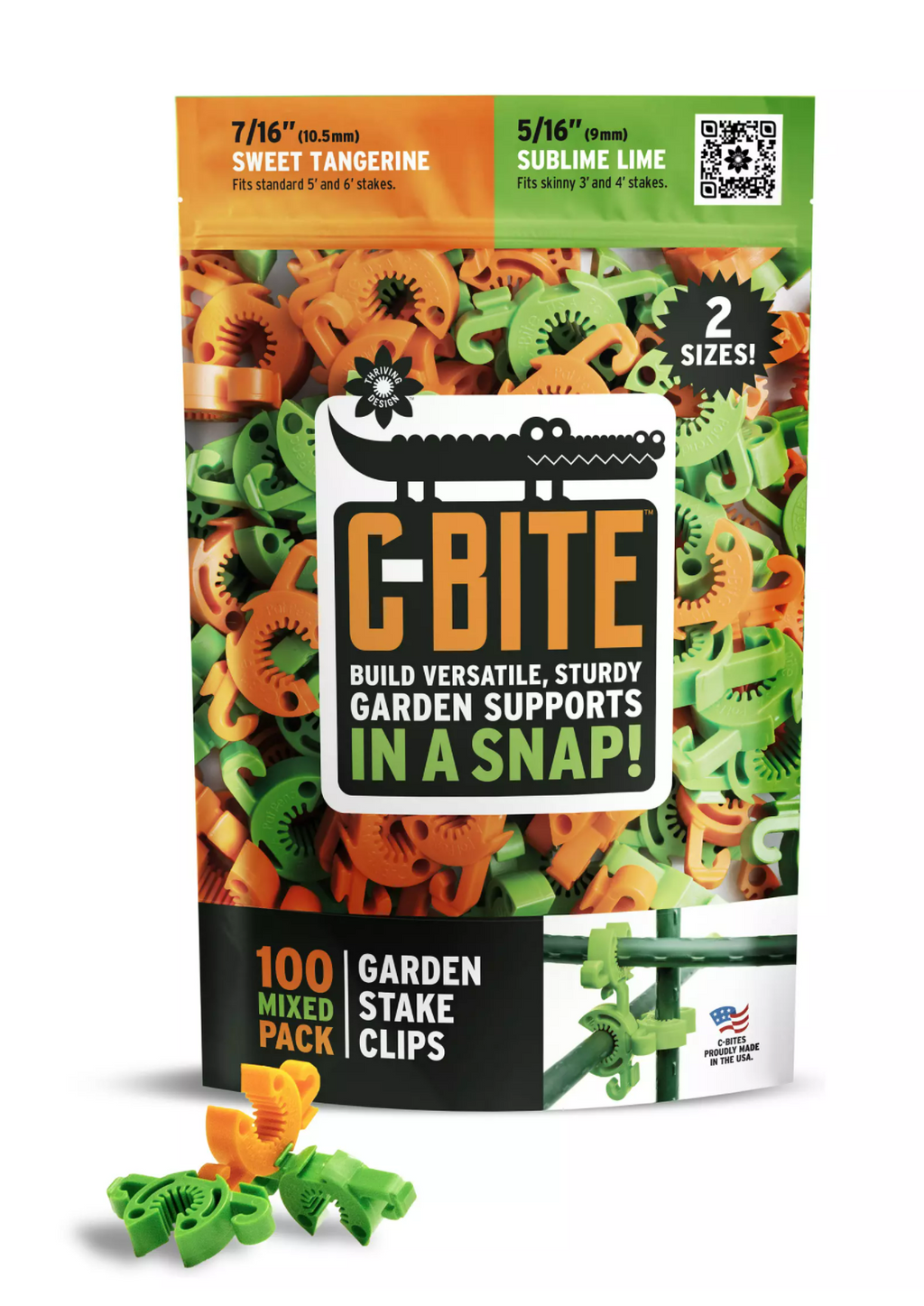 C-BITE Garden Stake Clips - Plant Support Connectors