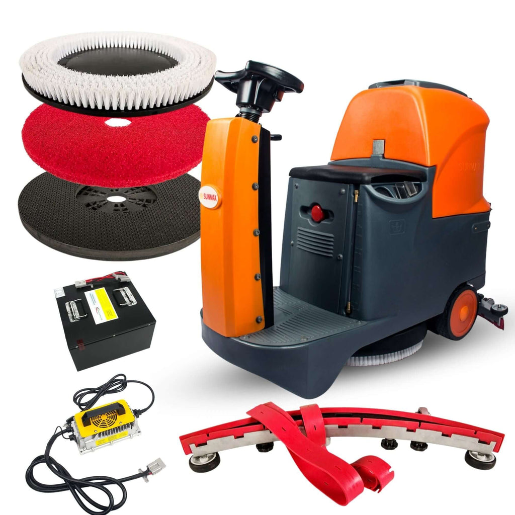 RT70+ Industrial Ride-On Floor Scrubber, 22" Brush Cleaning Path, Lithium Battery