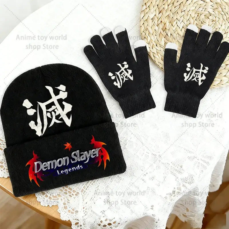 Demon Slayer Hat Gloves Set: Tanjiro Winter Knit Kit