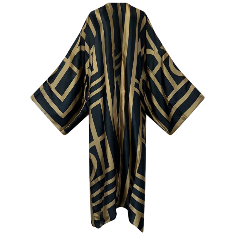 Kimono Robe – Midnight Maze Floral Beach Cover Up