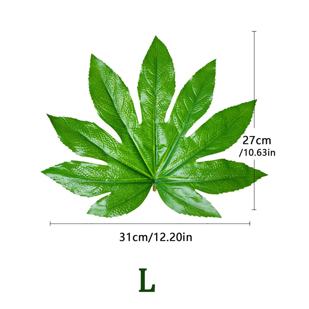 Dlight Decor 5 or 10pcs Tropical Fatsia Monstera Leaves for Table and Home Decor
