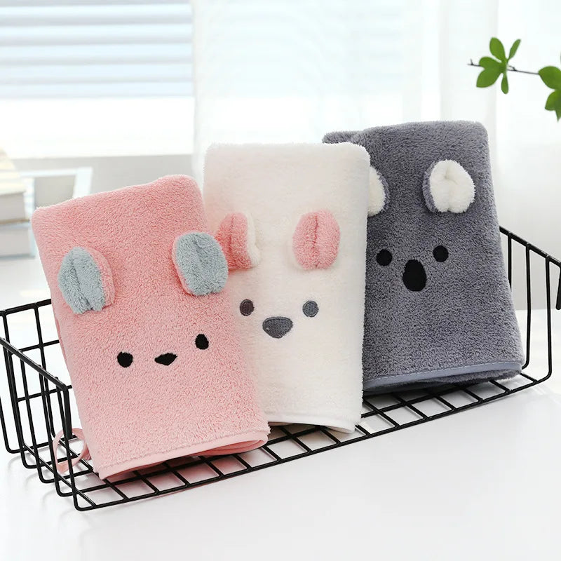 DecorBites™ Cartoon Soft Hand/Face Towel | Coral Fleece Quick-drying Towel