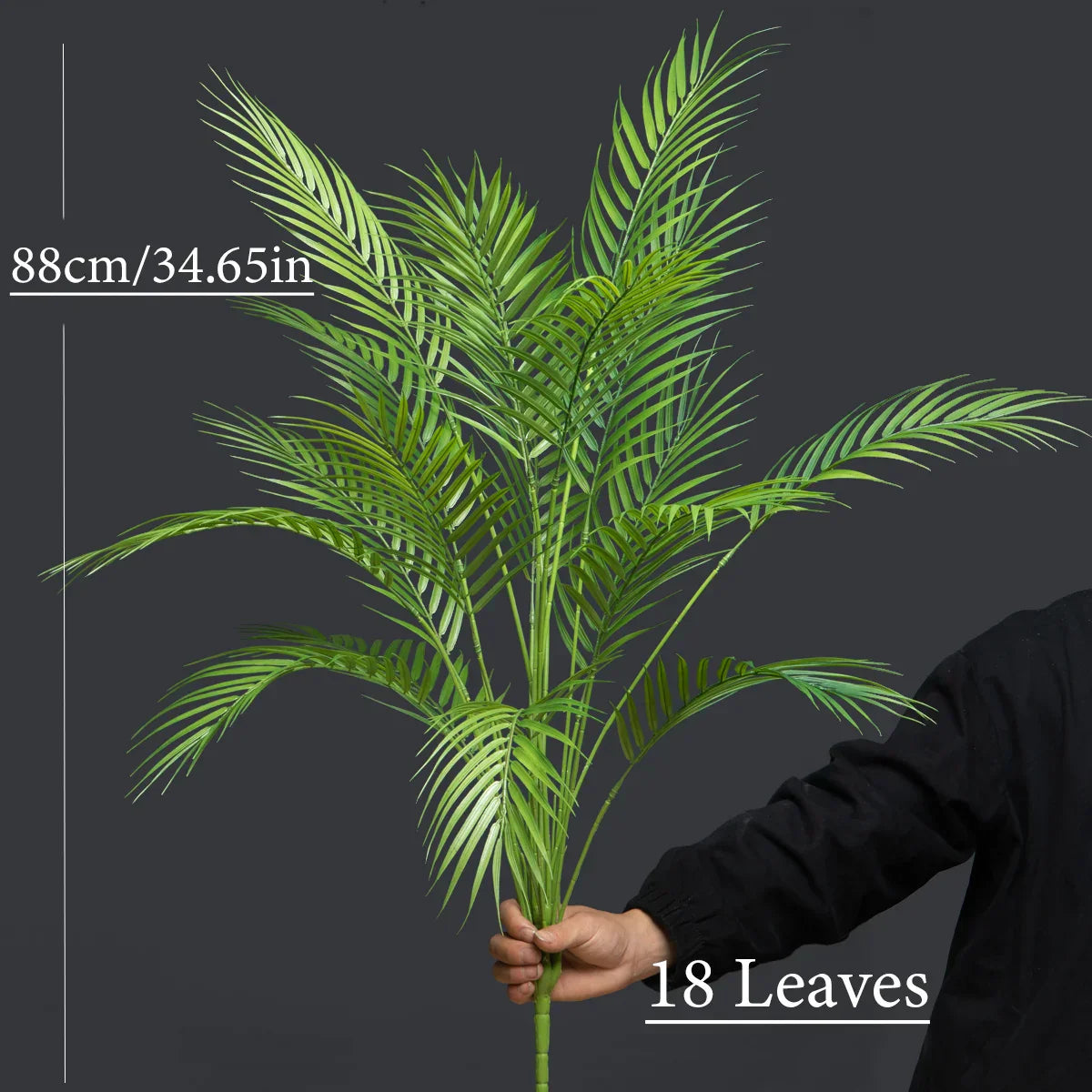 Dlight Decor 88cm Tropical Palm Monstera Plant with 18 Forks for Floor and Event Decor