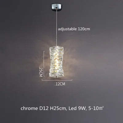 Sophisticated Crystal LED Pendant Lights - Dimmable, Ideal for Living and Dining Rooms - Luxurious Ring Design