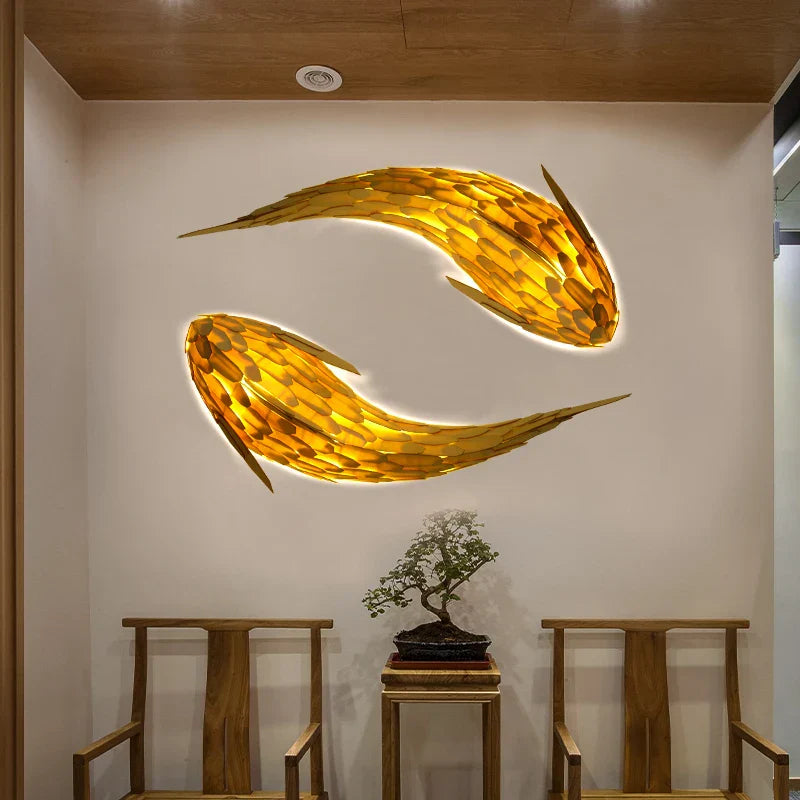 Dlight Decor Japanese Fish Wall Lamp Sculpture