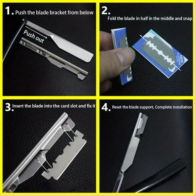 Vintage Manual Shaver for Men – Classic Barbershop Razor with 10 Stainless Steel Blades | Traditional Wet Shaving & Grooming Razor