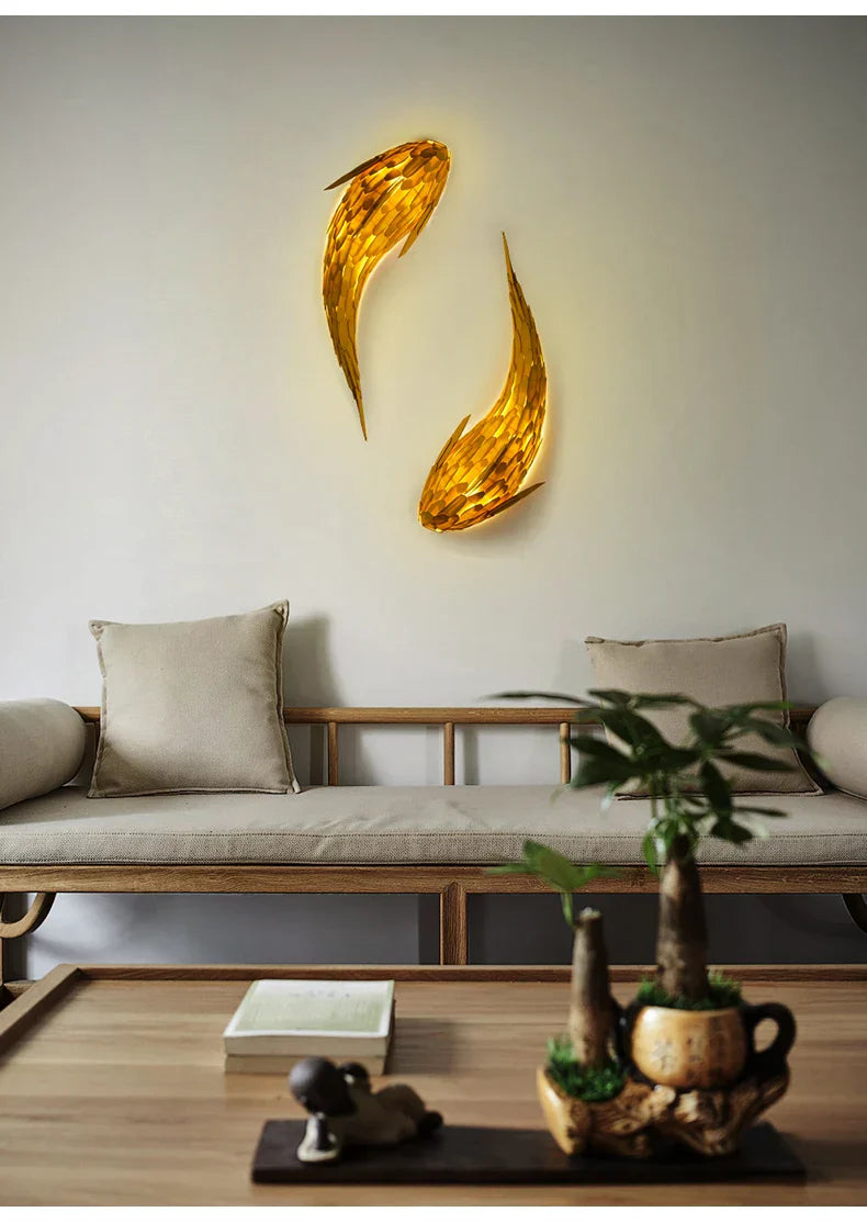 Dlight Decor Japanese Fish Wall Lamp Sculpture