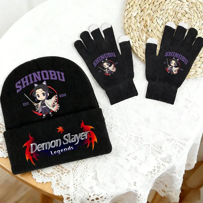 Demon Slayer Hat Gloves Set: Tanjiro Winter Knit Kit