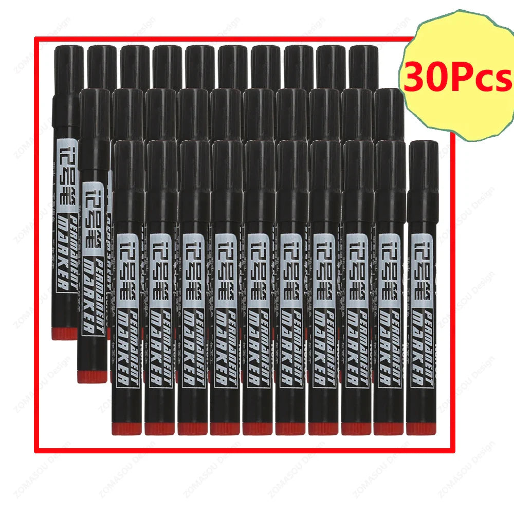 Waterproof Oil-Based Permanent Marker Pens - Quick-Dry Black Blue Red for Metal, Glass & Paper (Bulk 1–100 pcs)
