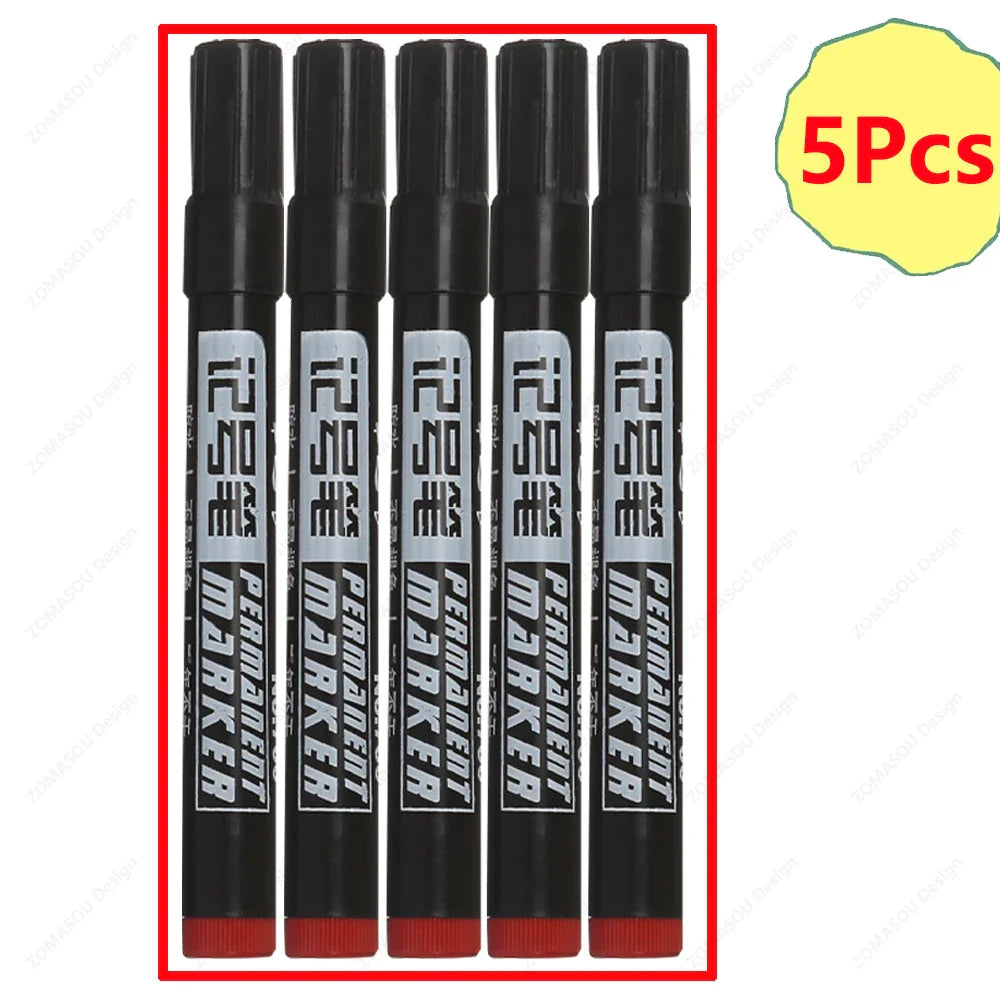 Waterproof Oil-Based Permanent Marker Pens - Quick-Dry Black Blue Red for Metal, Glass & Paper (Bulk 1–100 pcs)