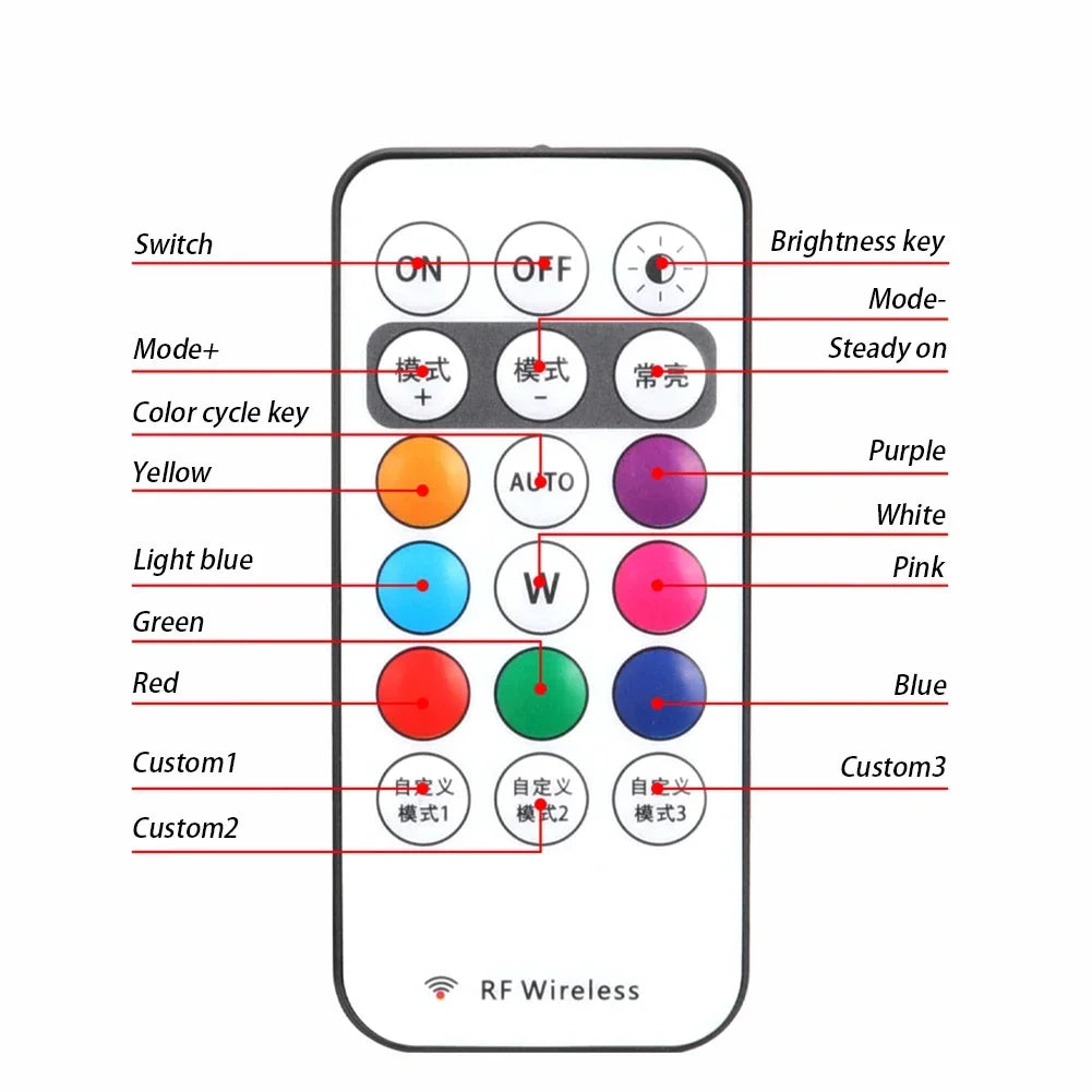 1-6PCS Wireless LED Drone Strobe Light for Motorcycle Car Bike Remote Control Warning Light Indicator Light USB Charging 8Colors