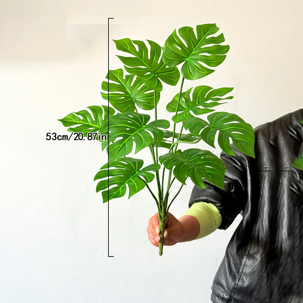 Dlight Decor 53cm Monstera Palm Plant with Turtle Leaves for Home and Party Decor