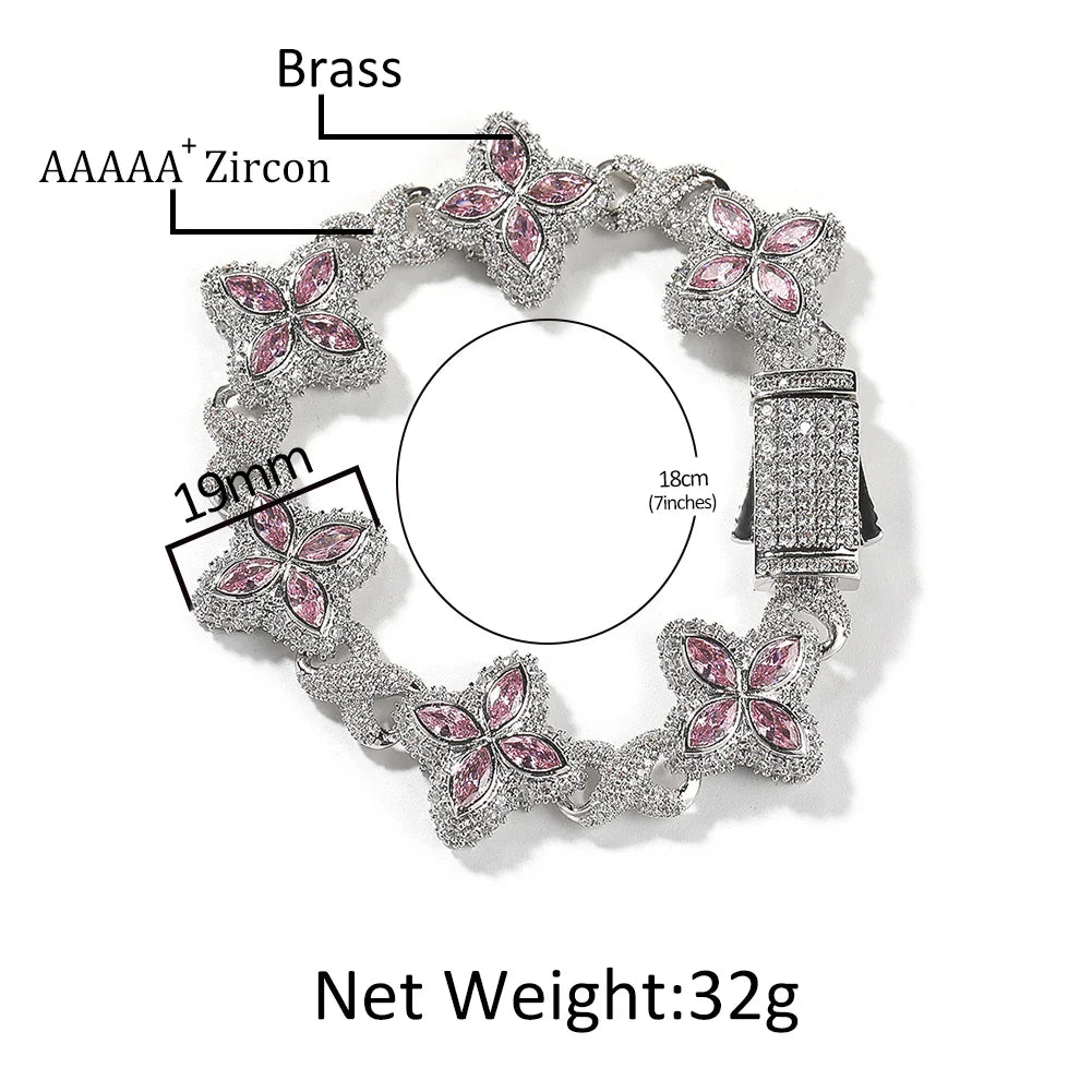 Iced Out Floral Bracelet