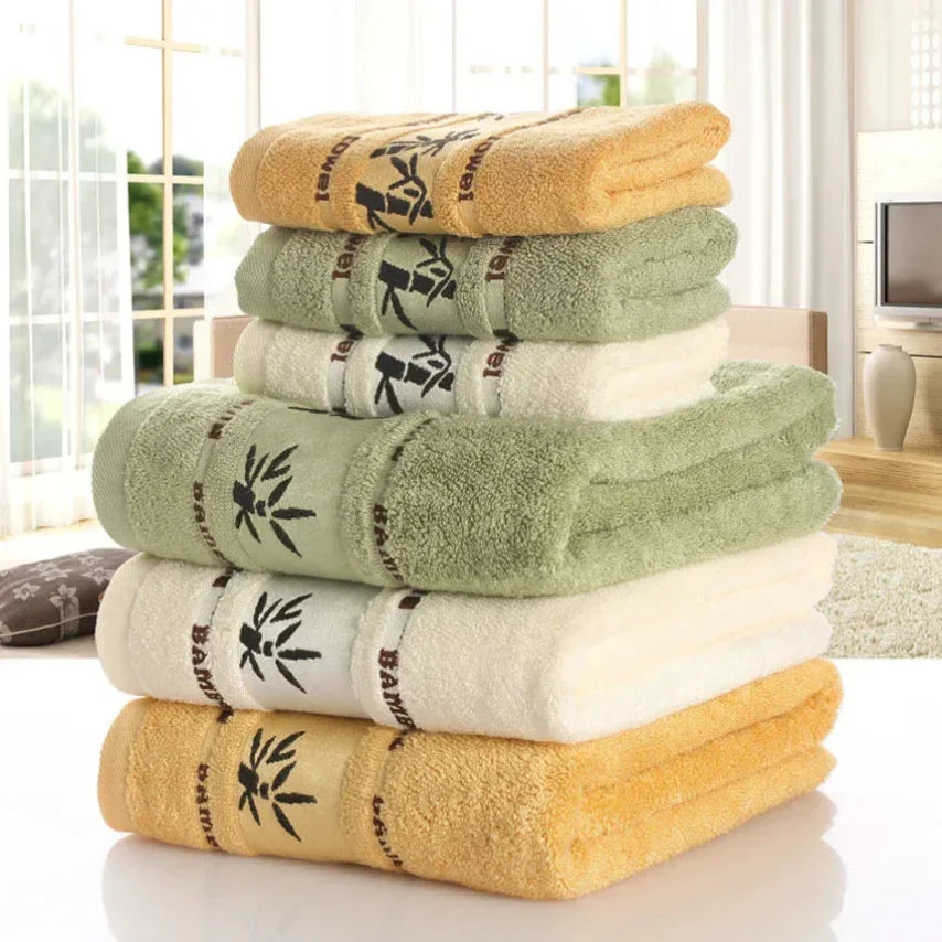 Luxury Bamboo Fiber Bathroom Towels Set