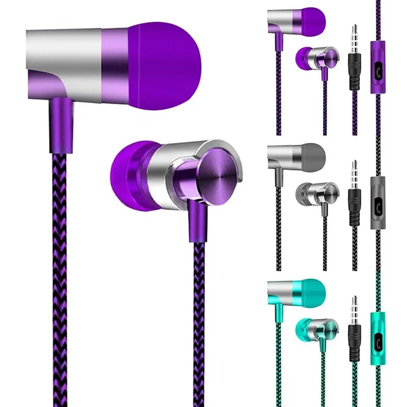 9D Stereo Wired Headphones Bass With Mic Earphone In-ear Headphones 3.5mm Wired Earphone Earbud Phone Headset For Xiaomi Realme