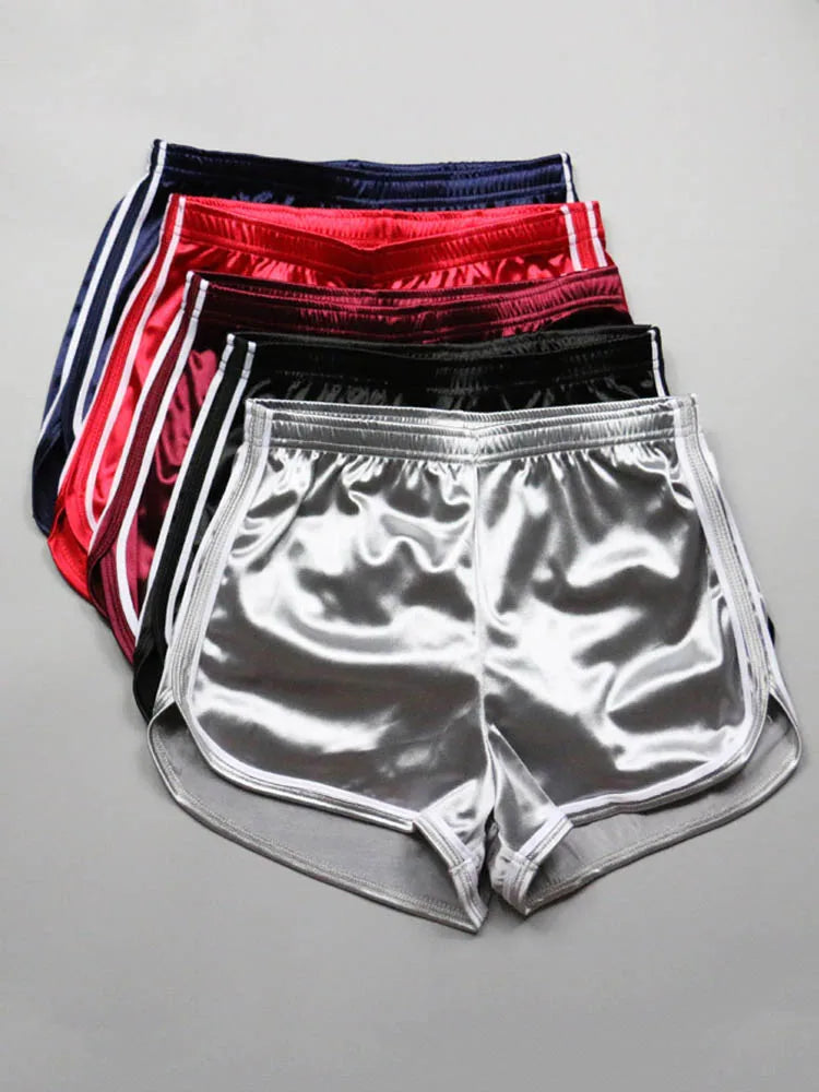 Women's Summer Silk Beach Shorts - White Edge