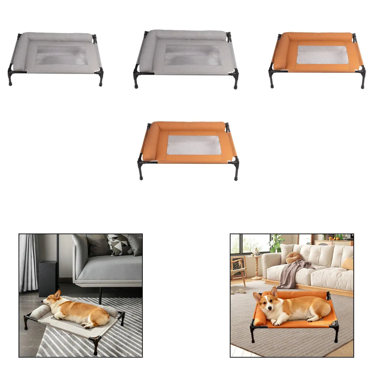 Elevated Pet Bed Multifunctional Outdoor Spacious Heavy Duty Easy Clean Comfortable Indoor Pet Supplies Accessory Metal Frame