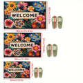 VIKAMA Beautiful  Flower Doormat Non-slip Floor Mat Absorbent Bathroom Mat Rug For Bedroom Living Room Carpet Welcome Mat