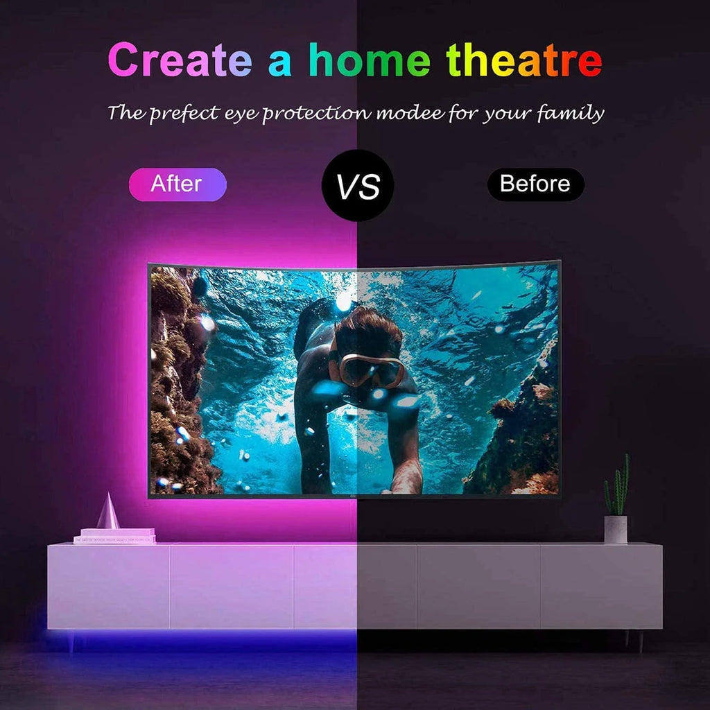 Led Strip Lights with 44 Key Remote Control 1m 5m 10m 20m RGB Tape Led Wall Room for Home Bedroom Party Decor TV Backlight