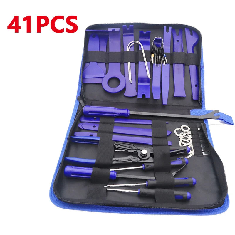 Car Panel Trim Removal Tool Kit — 5/11/41-Piece Pry Sets for Dash, Door & Audio Install (Blue/Red)