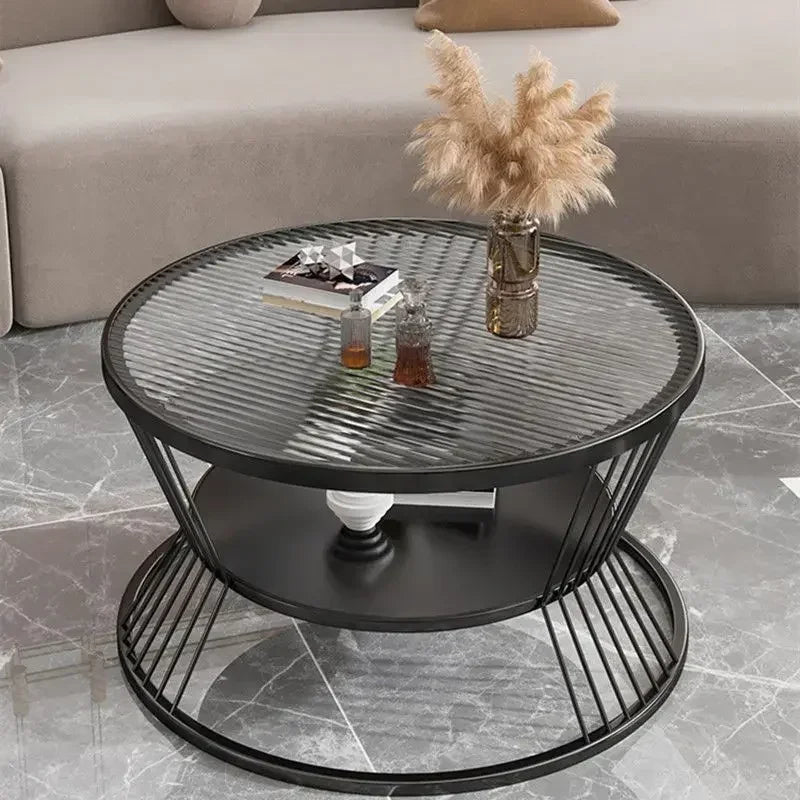 Small Apartment Living Room Round Household Minimalist Mini  Table Modern Light Luxury