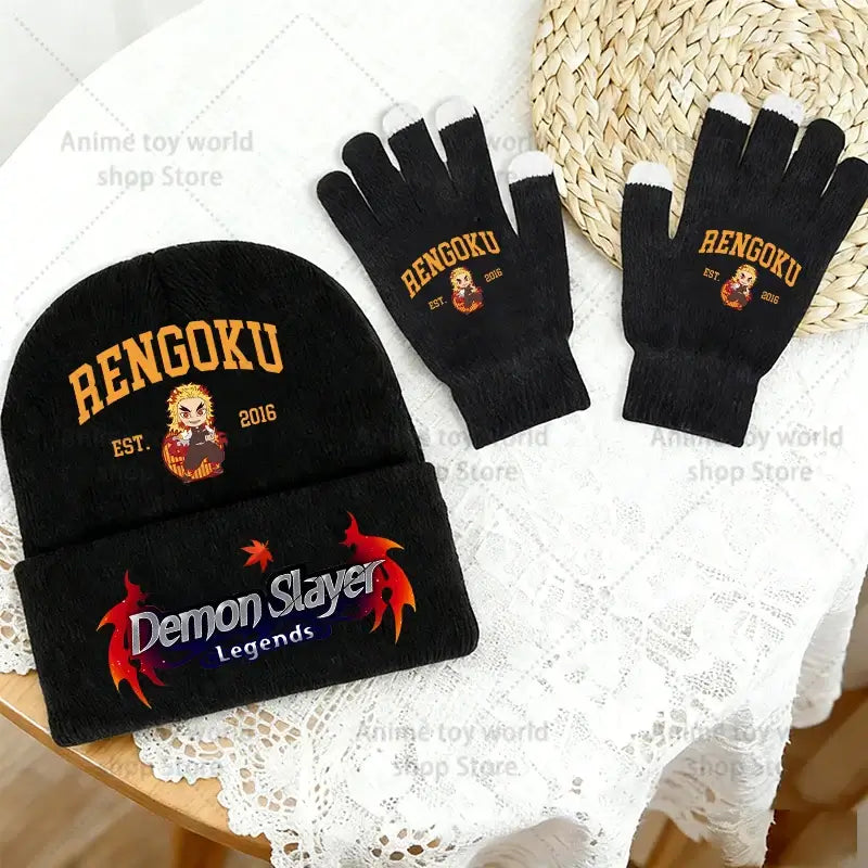 Demon Slayer Hat Gloves Set: Tanjiro Winter Knit Kit