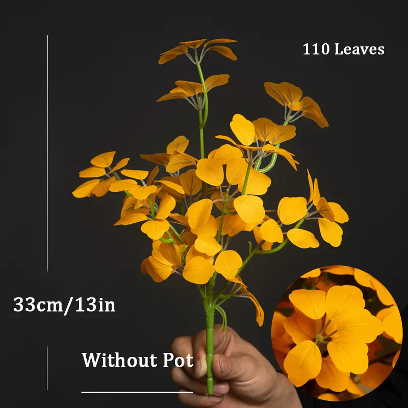 Dlight Decor 33cm Four Leaf Clover Plant with Bell Tree Leaves for Home and Party Decor