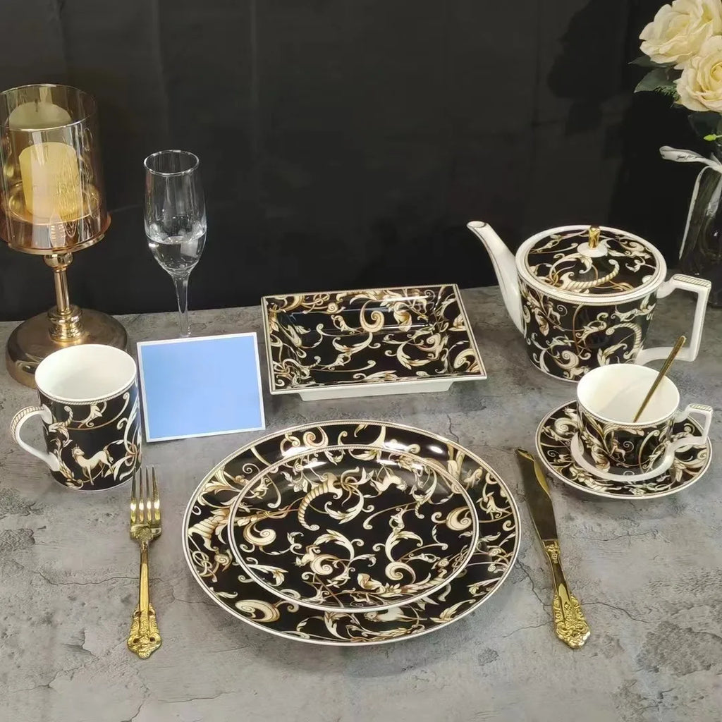 DecorBites™ Black Unicorn Series Kitchenware & Tableware Set