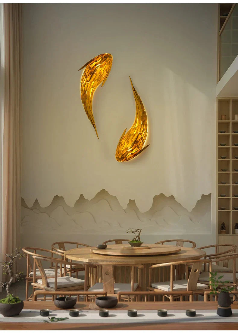 Dlight Decor Japanese Fish Wall Lamp Sculpture
