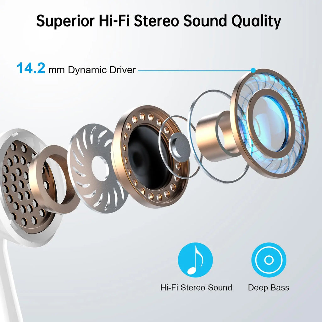 Wireless Earbuds, Bluetooth 5.3 Headphones In Ear with 4 ENC Mics, 48H Playtime LED Display Wireless Earphones.