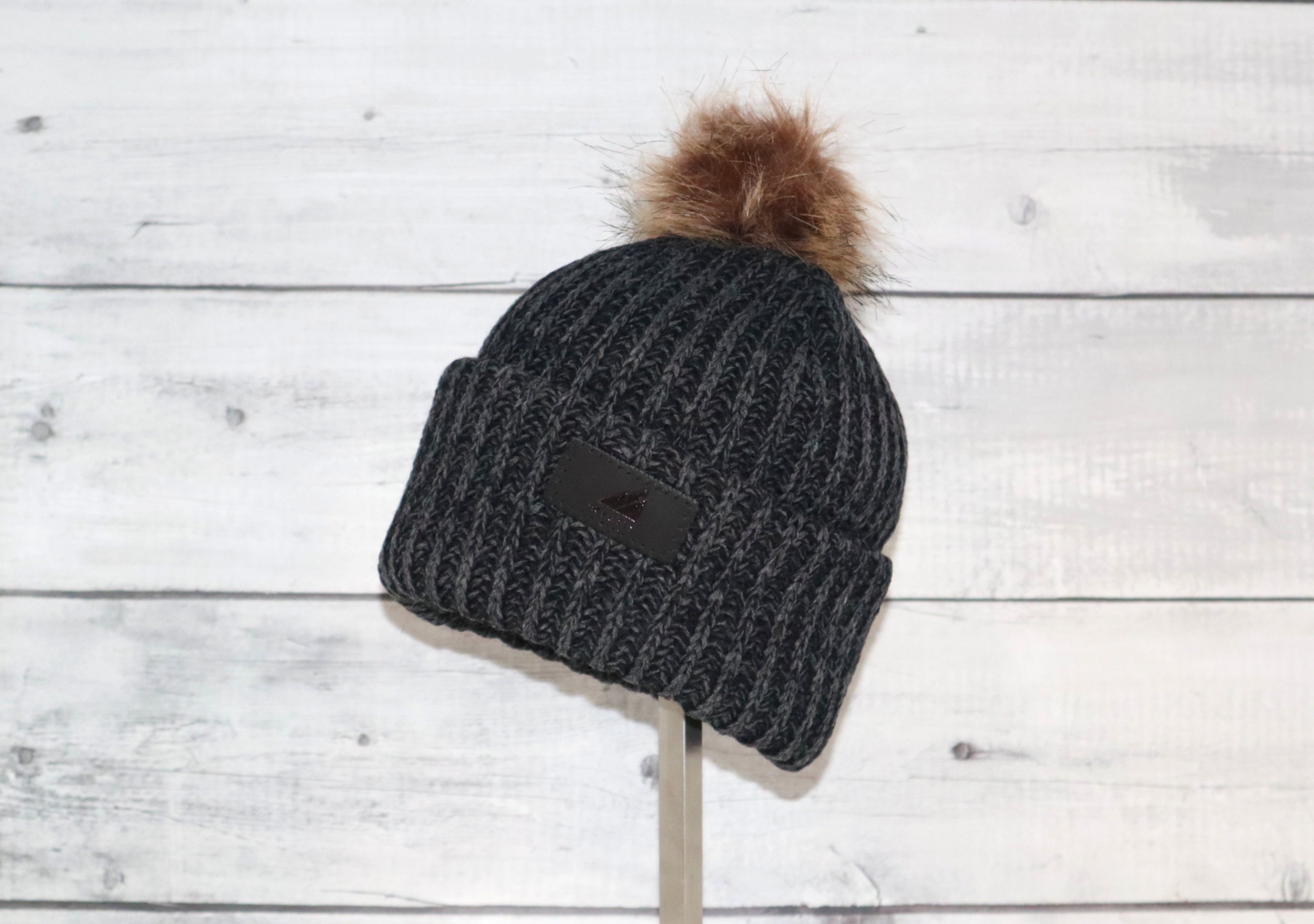 Toddler Acrylic Ribbed Cuff with Pom Hat