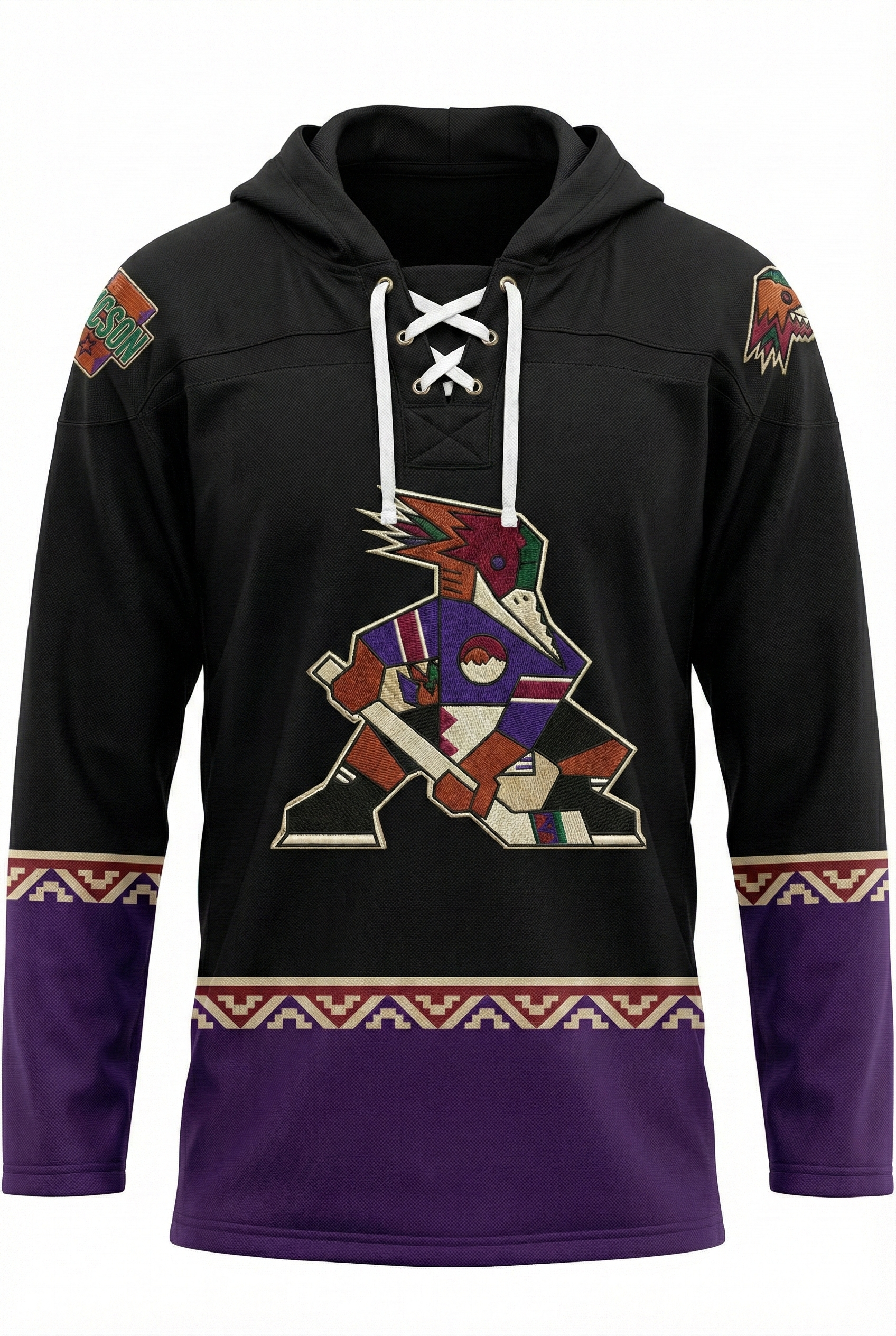 Tucson Roadrunners "Kachina" Alternate AHL Hockey Embroidered Lace Hoodie