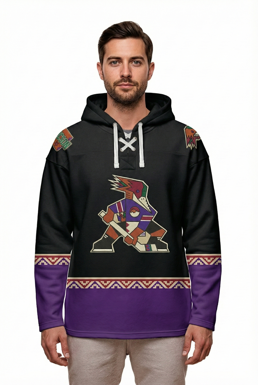 Tucson Roadrunners "Kachina" Alternate AHL Hockey Embroidered Lace Hoodie