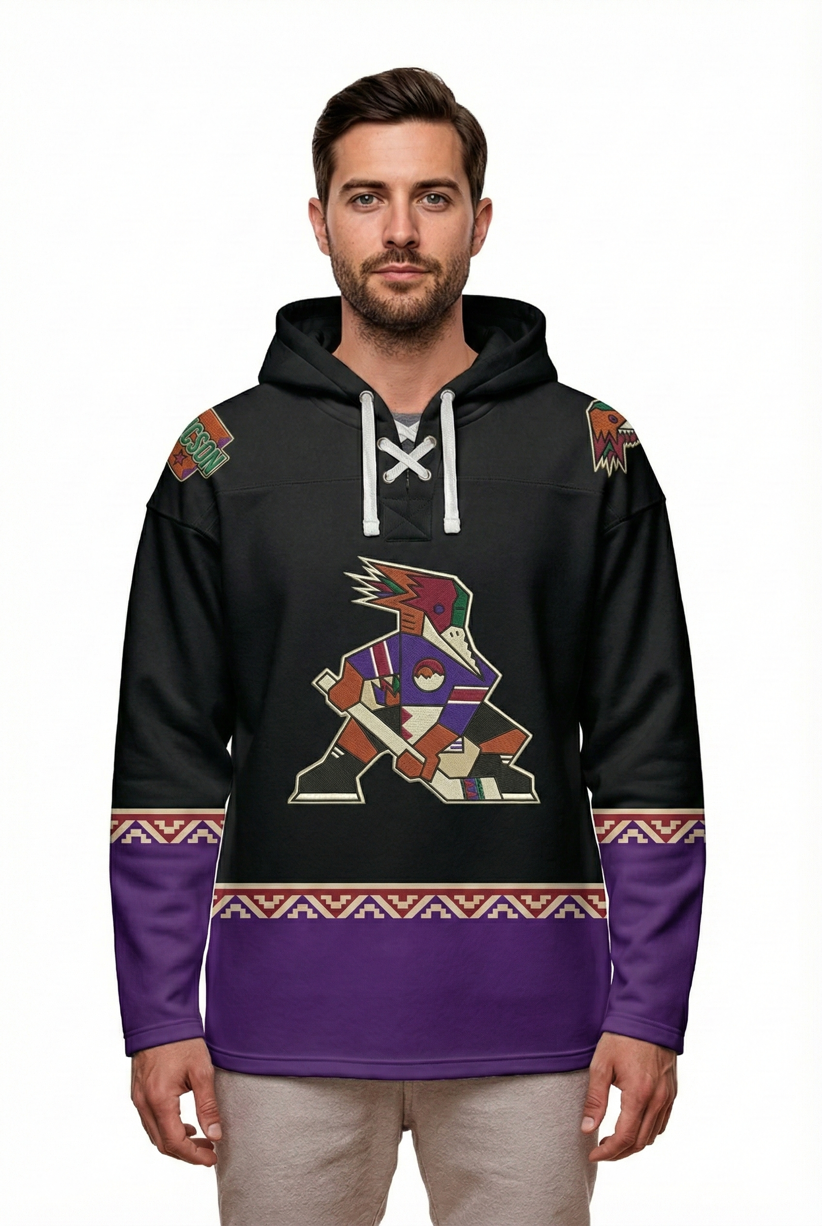 Tucson Roadrunners "Kachina" Alternate AHL Hockey Embroidered Lace Hoodie