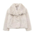 Girls and Women's Plush Lapel Winter Coat - # GIAA22310002