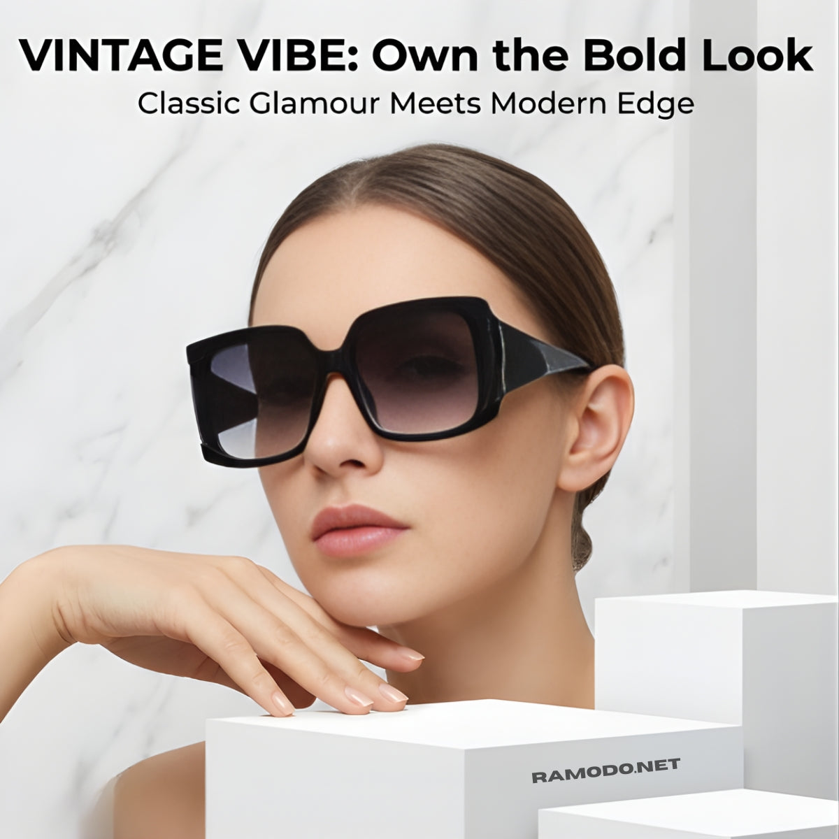 VINTAGE VIBE: Bold Square Oversized Retro Sunglasses