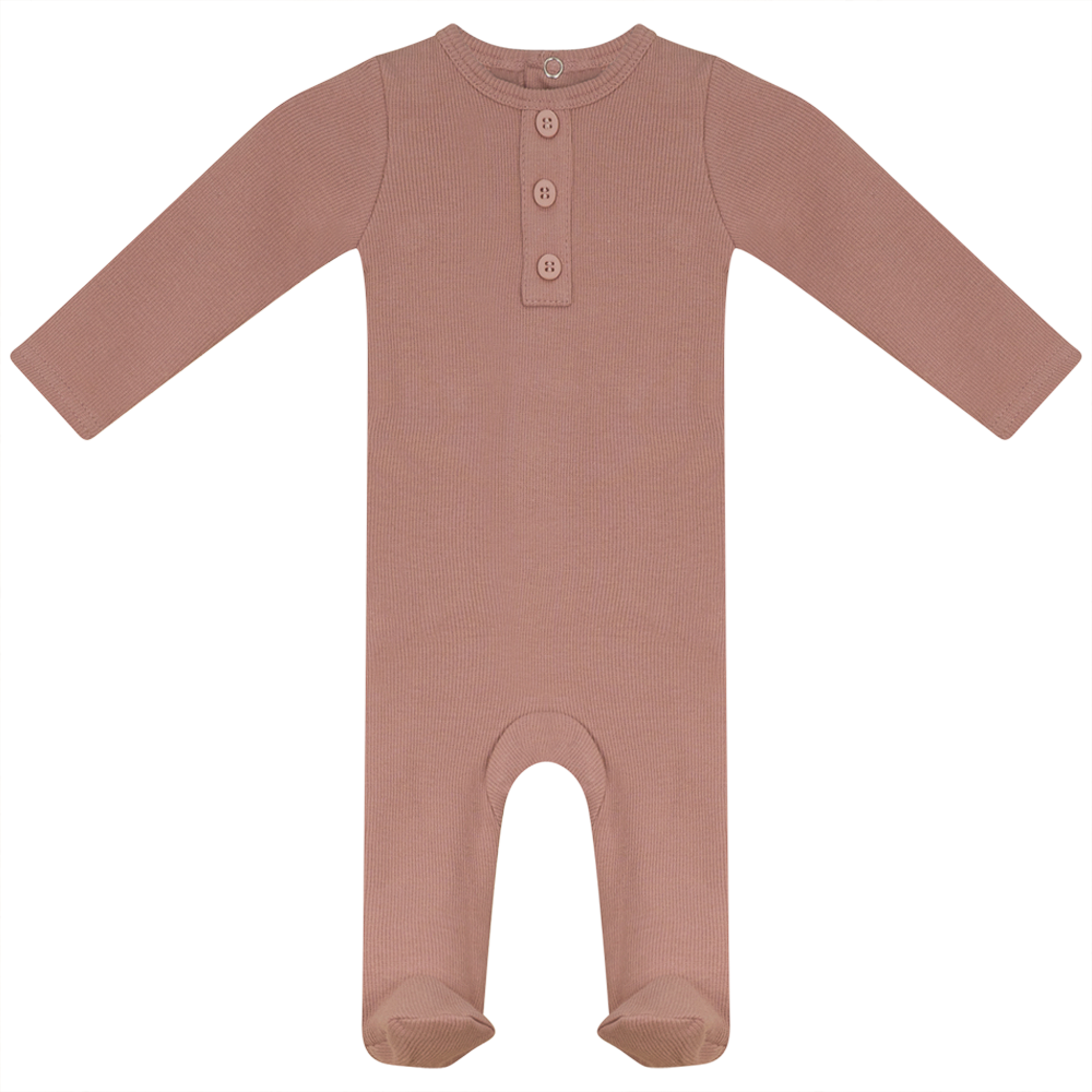 Rib Basic Henley Onesie