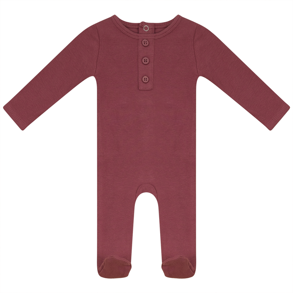 Rib Basic Henley Onesie