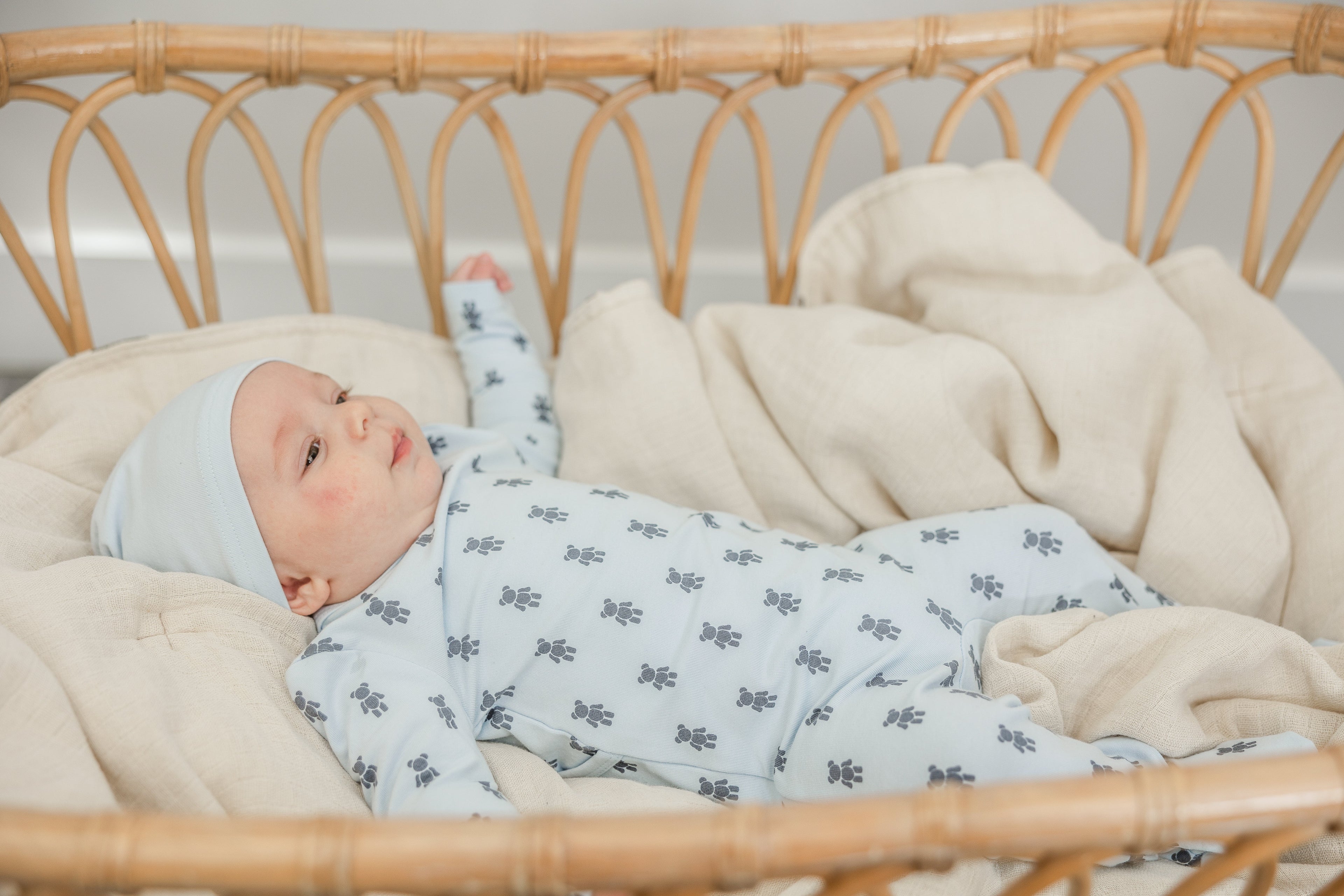 Bear Print Onesie with Hat