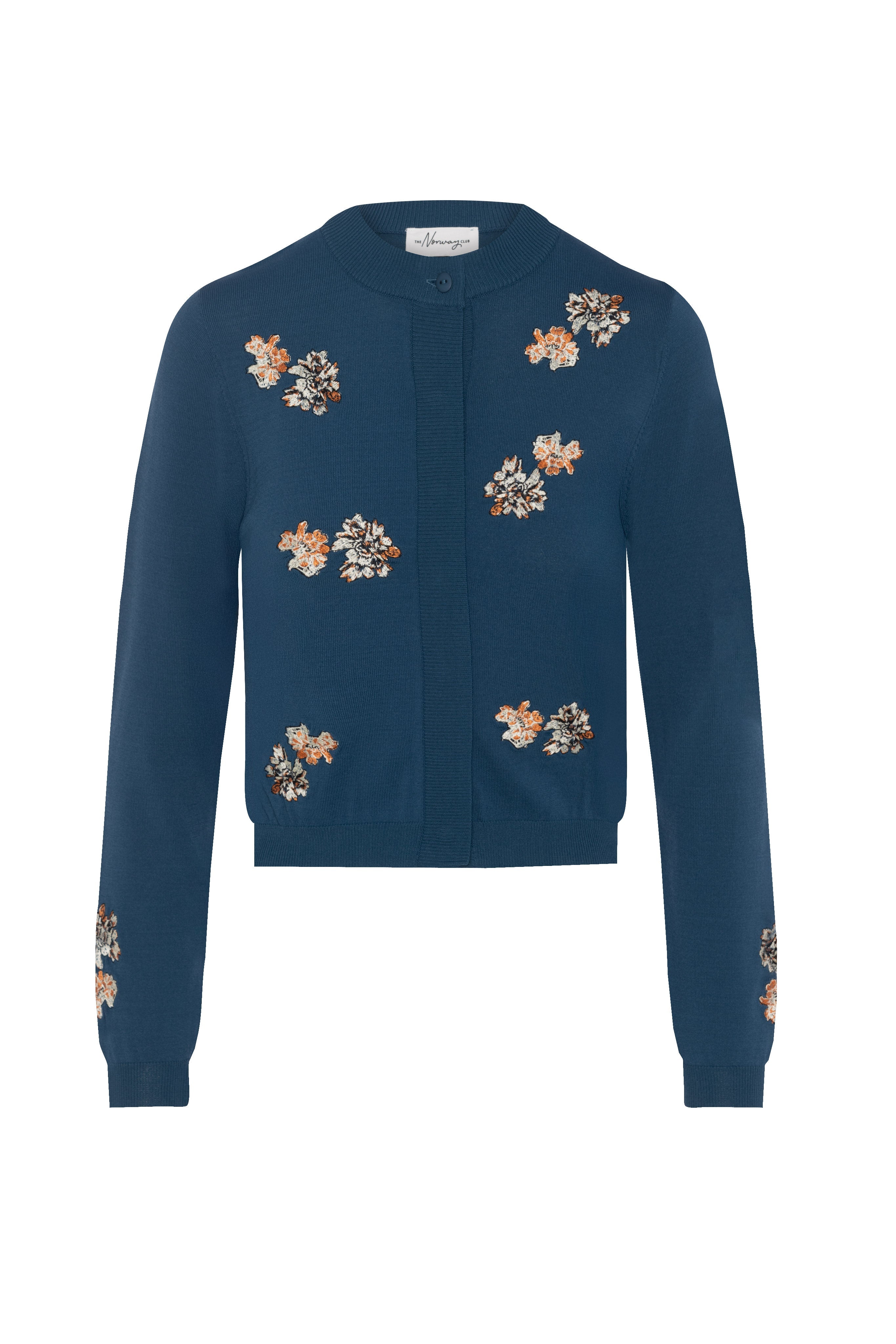 Embroidered Knit Cropped Cardigan
