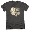 Gilligans Island Enough Bottom Mens Slim Fit V-Neck T Shirt Charcoal Officially Licensed